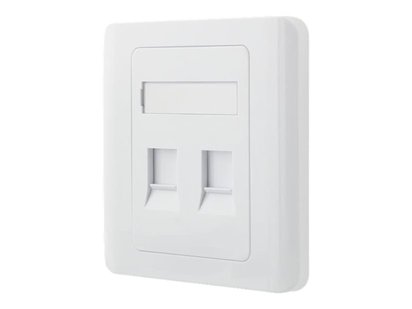 Deltaco VR-227 Infällt 2-port Keystone nätverksuttag