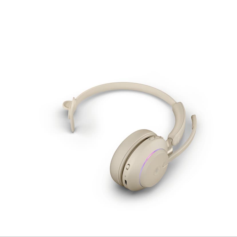 Jabra Evolve2 65 Stereo USB-C Avaya, Cisco, Unify, Mitel, Microsoft Teams, Zoom, Google Meet, Amazon Chime Beige