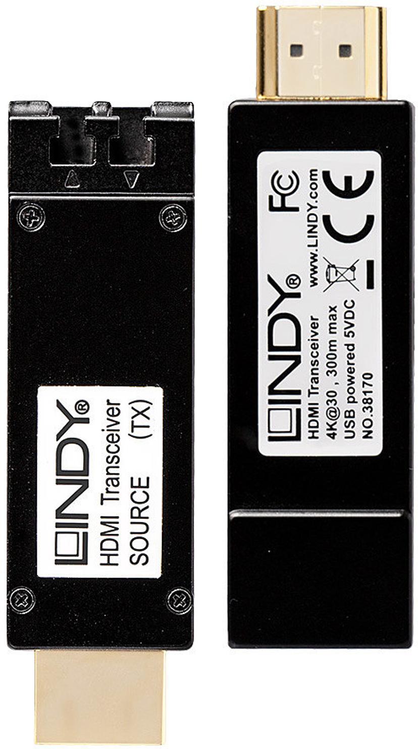 Lindy HDMI Extend Transceiver 4K LWL 300m Duplex LC Multi 50