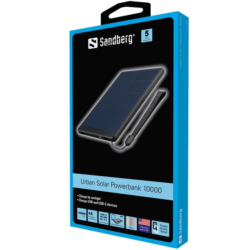 Sandberg Urban Solar Powerbank 10000mAh Svart