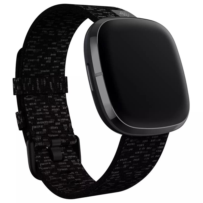 Fitbit Armband Large Vävt Charcoal - Versa 3/Sense