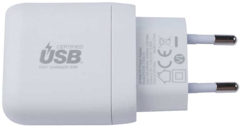Cirafon 20 W USB-C Strömadapter Vit
