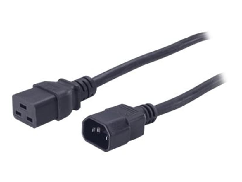 APC Strömkabel 2m C14 coupler C19 coupler Svart