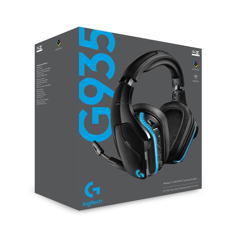 Logitech Gaming Headset G935 Blå, Sort