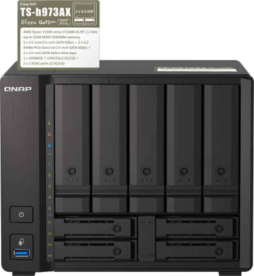 QNAP TS-H973AX-8G 9-Bay 0TB NAS-Server
