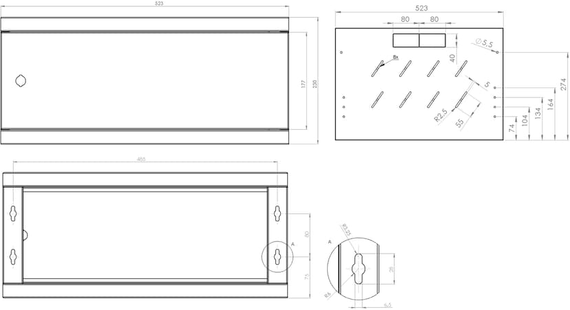 Direktronik Wall Rack 19" 4U 35cm Metal Door Grey