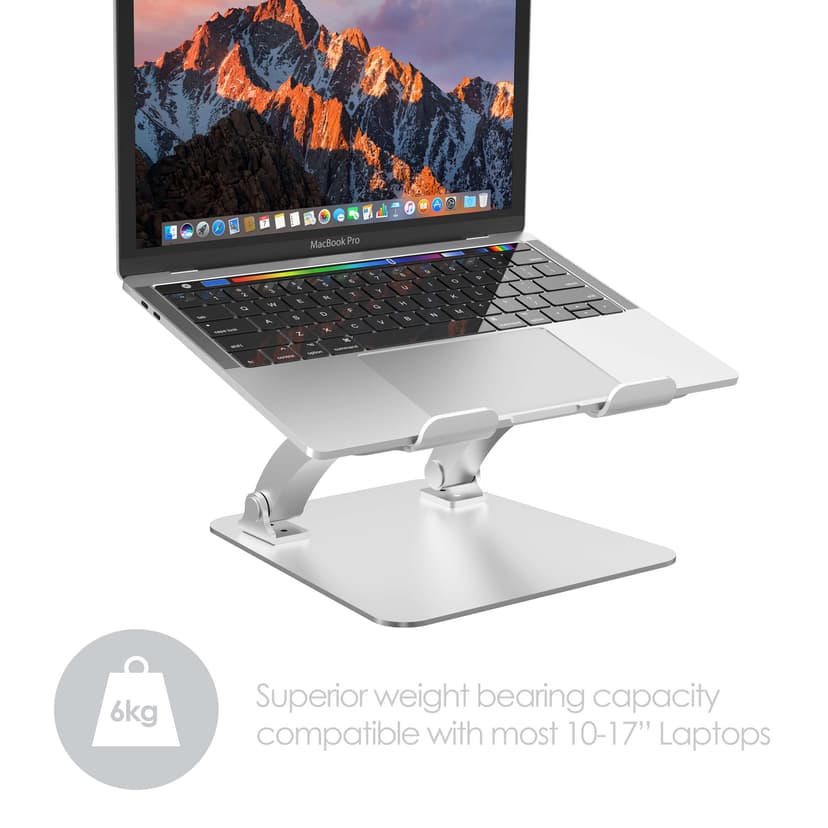Desire2 Laptopställ Dual Pivot Justerbar Aluminium Silver