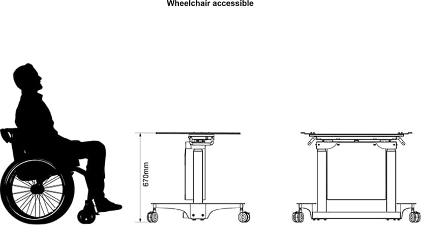 Multibrackets M Motorized Touch Tilt & Table 100kg Max 32"-86"