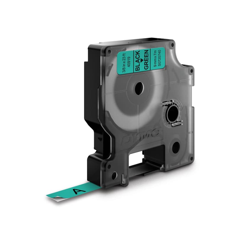 Dymo Tape D1 9mm Musta/Vihreä