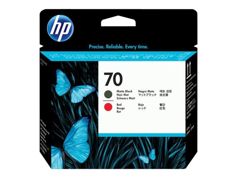 HP Printhead Rød - Sort Matt No.70