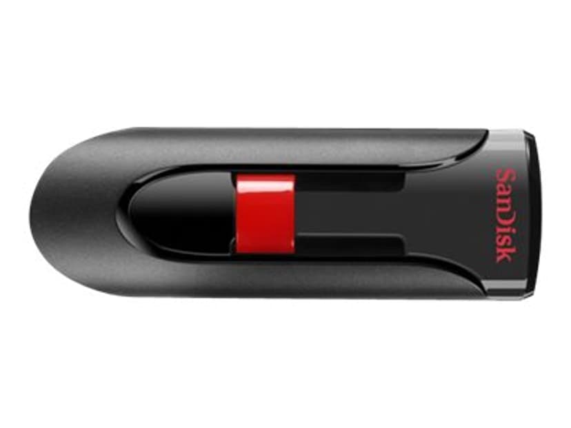 SanDisk Cruzer Glide 128GB USB A-tyyppi Musta, Punainen