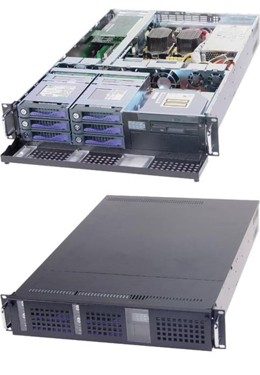 AIC 2U 19" Serverchassi 510W EPS12V SATA-Bakplan