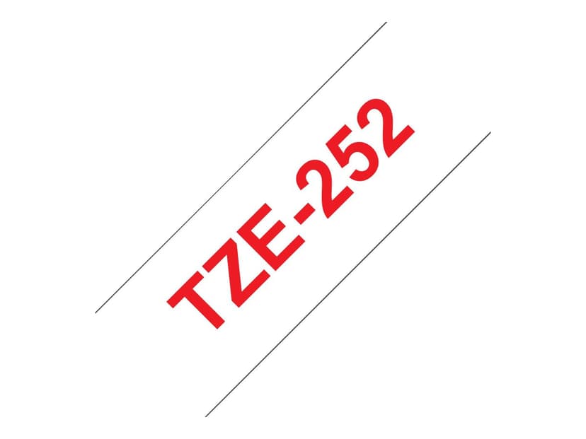 Brother Tape 24mm TZe-252 Rød/Hvit
