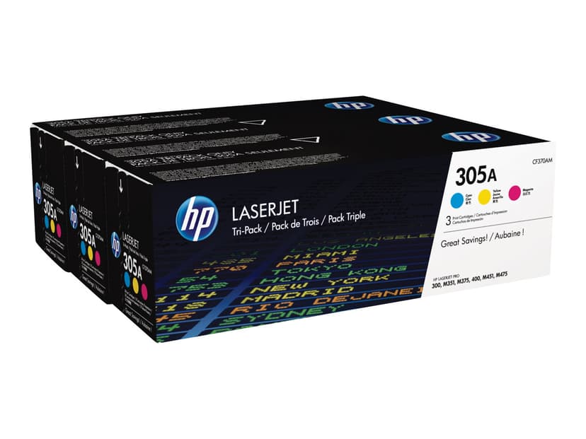 HP Toner Kit 305A (C/M/Y) 2.6K - CF370AM