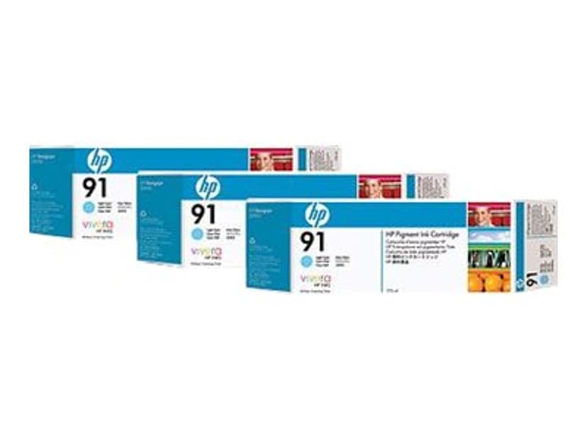 HP Blæk Ljus Cyan No.91 - Z6100 775ml 3-PACK