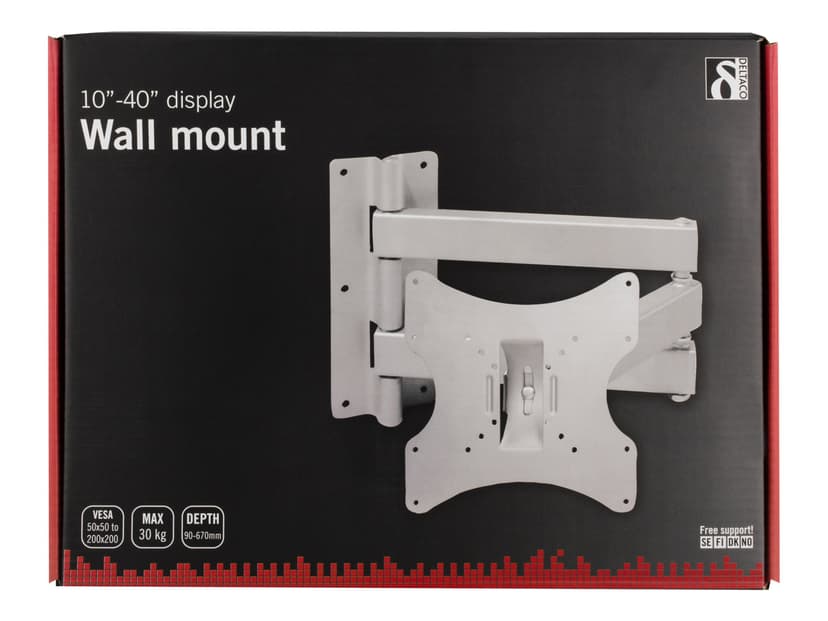 Deltaco Wallmount 3-Axes Max 30kg Tilt