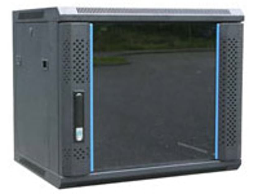 Toten 19" Väggskåp 12U 600X450 Glasdörr Svart