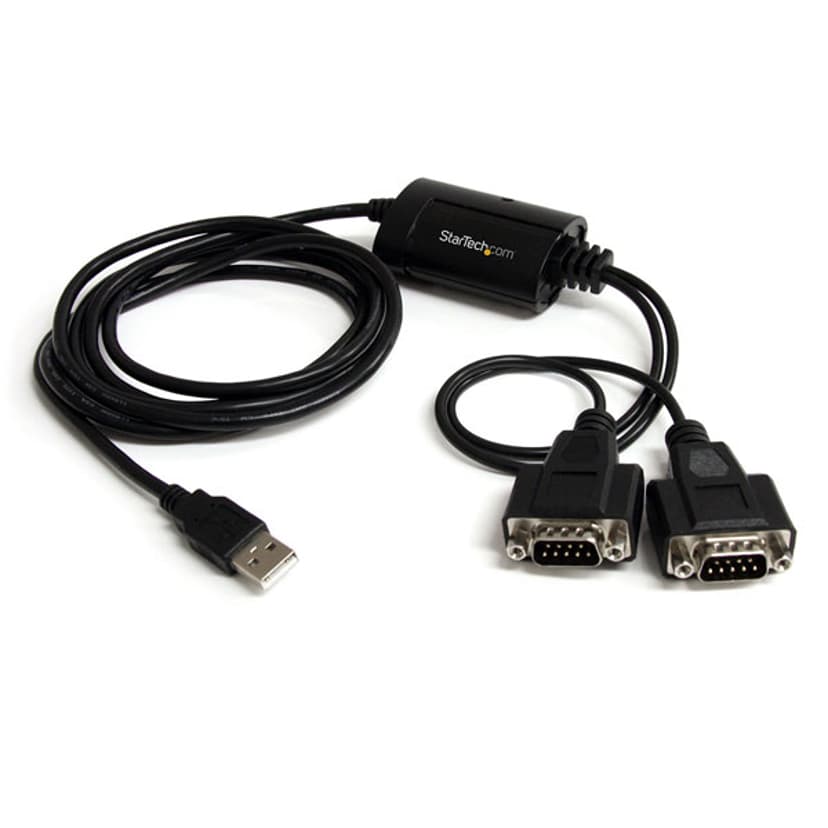 Startech Adapter 2.1m USB-A 2.0 2 x RS-232 Svart