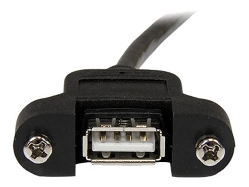 Startech 1 ft Panel Mount USB Cable A to A 0.3m USB A USB A Zwart
