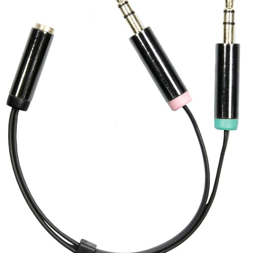 Deltaco 3.5MM HA - 3.5MM 4-PIN HO 0.1m 2 x 3.5mm 3.5mm