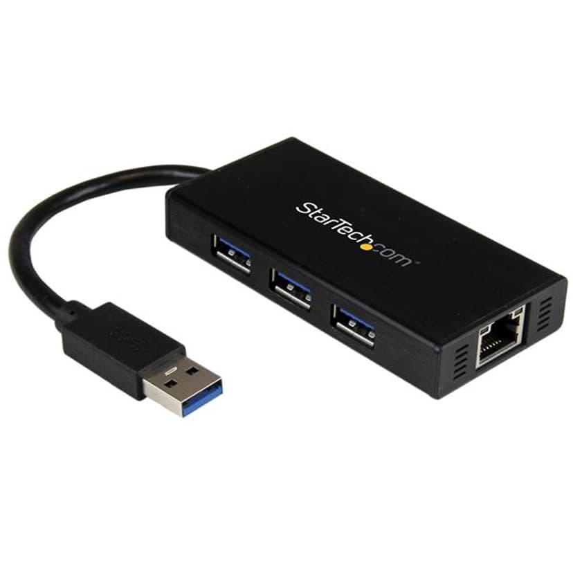 Startech 3 Port Portable USB 3.0 Hub with Gigabit Ethernet Adapter NIC