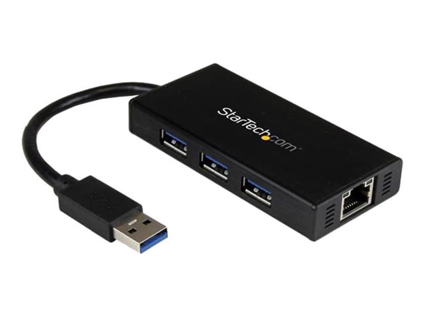Startech 3 Port Portable USB 3.0 Hub with Gigabit Ethernet Adapter NIC