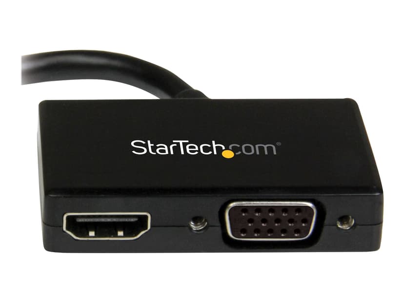 Startech Travel A/V adapter: 2-in-1 Mini DisplayPort to HDMI or VGA converter videomuunnin 0.15m Musta