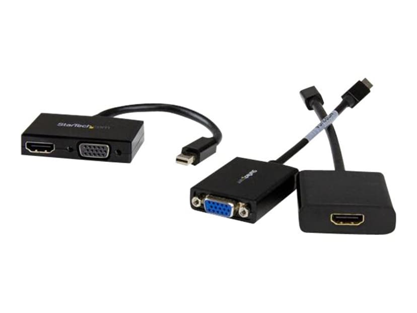 Startech Travel A/V adapter: 2-in-1 Mini DisplayPort to HDMI or VGA converter videomuunnin 0.15m Musta