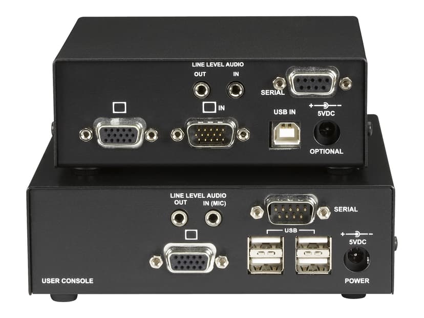 Black Box ServSwitch Brand CATx USB KVM Extender, Single-Head VGA, with Serial and Audio
