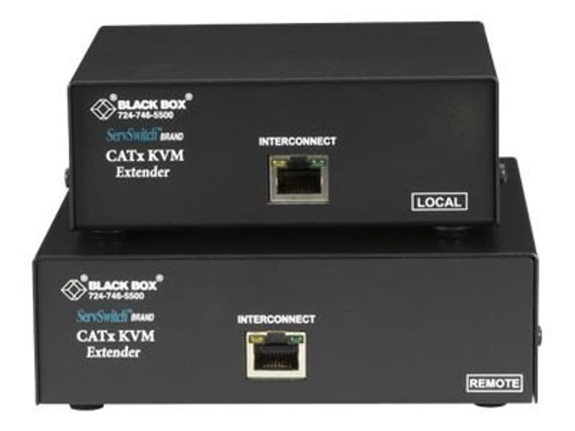 Black Box ServSwitch Brand CATx USB KVM Extender, Single-Head VGA, with Serial and Audio