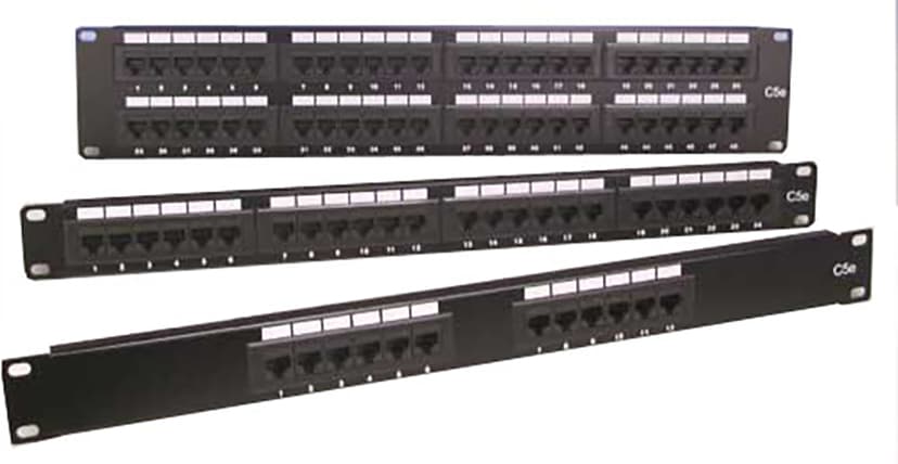 Direktronik Kytkentäpaneeli Musta Cat 6 1U