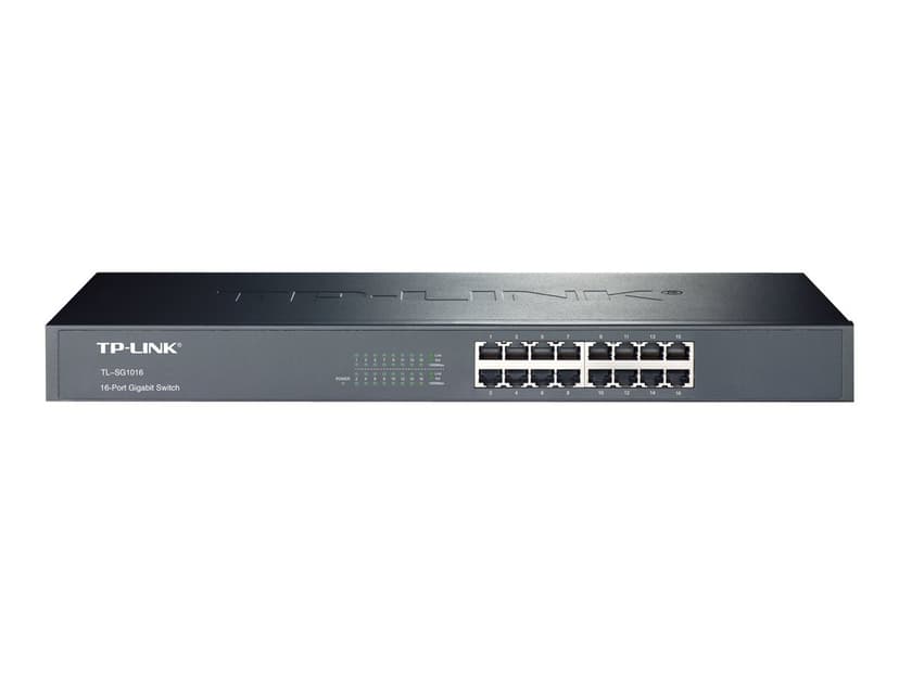 TP-Link TL-SG1016 nätverksswitchar Ohanterad Gigabit Ethernet (10/100/1000) 1U Svart