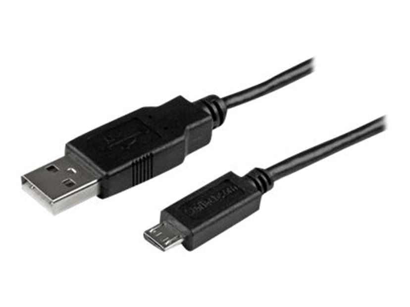 Startech 2m Mobile Charge Sync USB to Slim Micro USB Cable M/M 2m USB-A Micro USB-B Sort