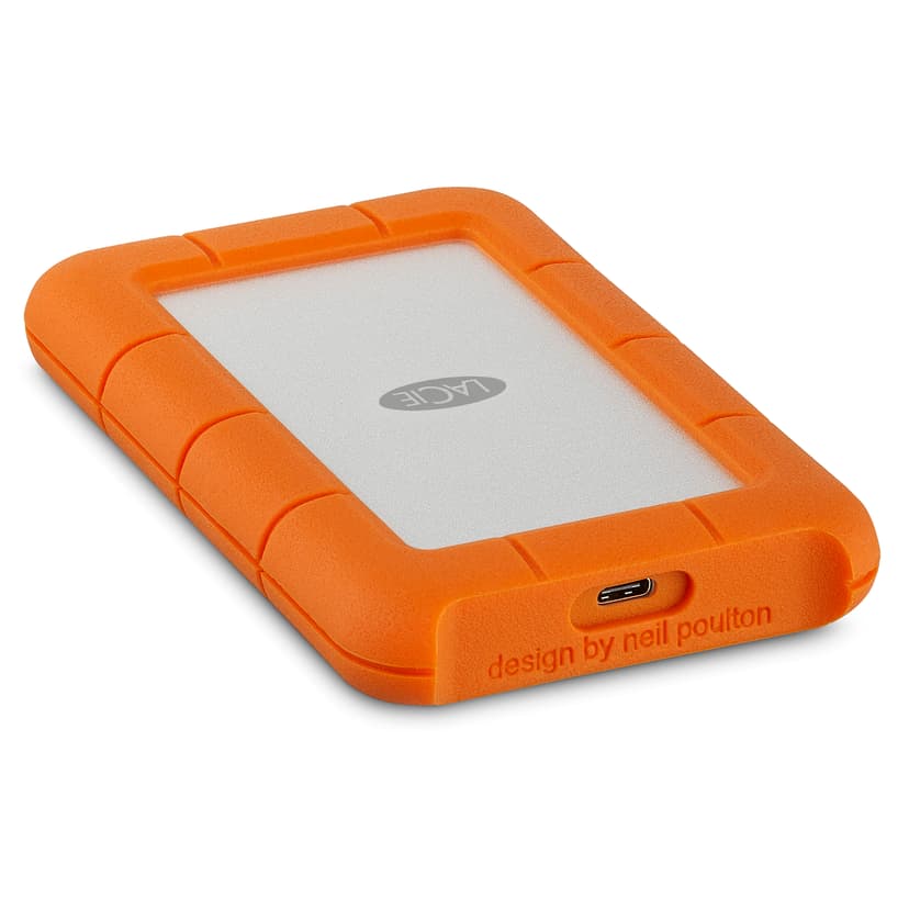 LaCie Rugged 2TB Mobile Drive Orange, Sølv