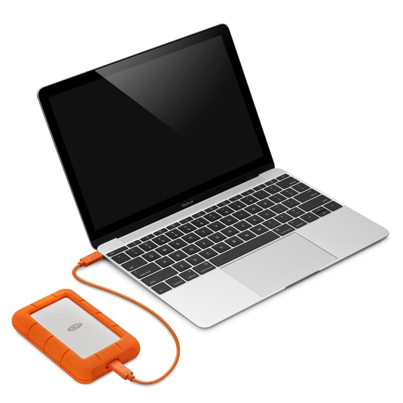 LaCie Rugged 2TB Mobile Drive Oransje, Sølv