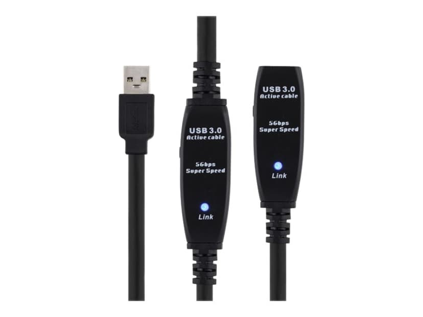 Deltaco USB3-1006 10m USB-A USB-A Svart