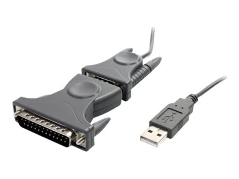 Startech USB to RS232 DB9/DB25 Serial Adapter Cable 0.9m USB-A DB9 Grijs