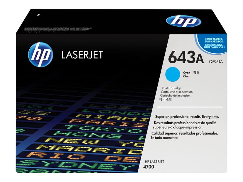 HP Toner Cyan 643A 11K - Q5951A