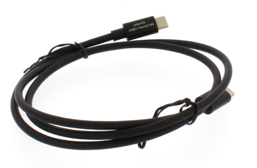 Direktronik USB-C kabel 100W USB 3.1 Gen2 10Gbps 1m USB-C USB-C Svart