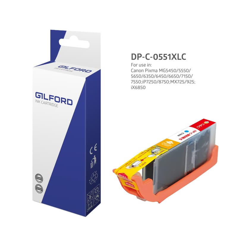 Gilford Blekk Cyan DC-551C XL / CLI-551C XL