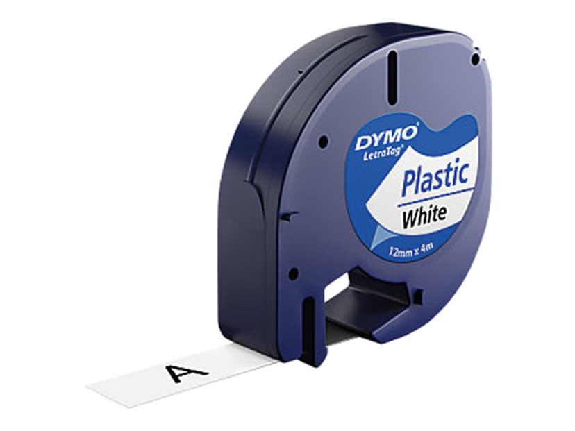 Dymo Tape LetraTag 12mm Plast Hvit