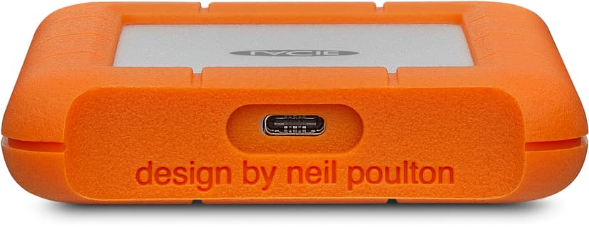 LaCie Rugged Secure 2TB US ALL-TERRAIN Encrypted Hvit, Oransje