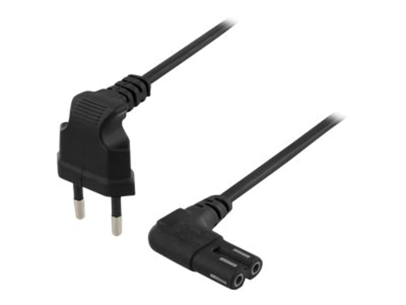 Deltaco Strömkabel 0.5m CEE7/16 C7 coupler Svart