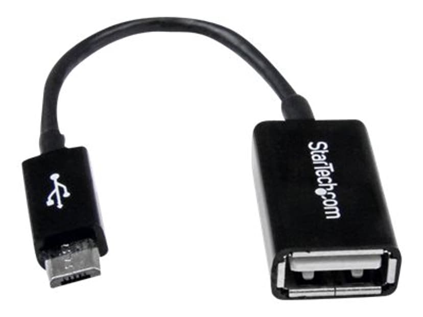 Startech 5in Micro USB to USB OTG Host Adapter M/F 0.127m Micro USB-B USB-A Musta