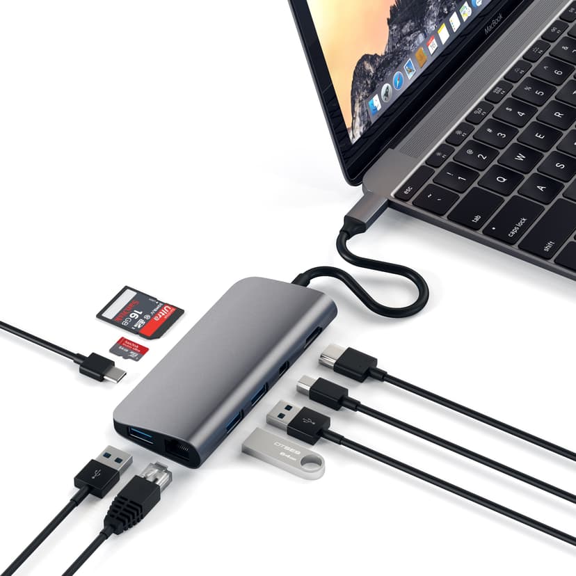 Satechi USB-C Multimedia Adapter Space Gray USB-C 3.2 Gen 1 (3.1 Gen 1)