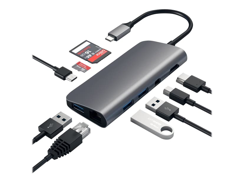 Satechi USB-C Multimedia Adapter Space Gray USB-C 3.2 Gen 1 (3.1 Gen 1)
