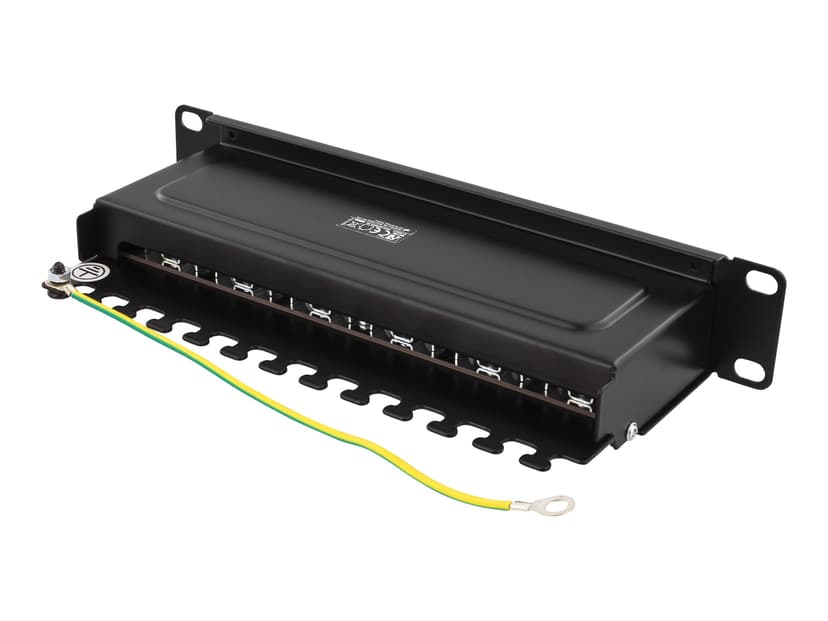 Deltaco Patchpanel Svart Cat 6A 1U