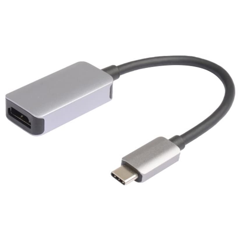 Prokord USB-C til HDMI-adapter 4K@60 Hz Premium Metal USB C HDMI Sølv, Sort