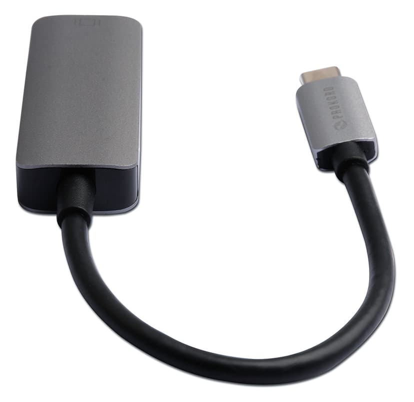 Prokord Displayport Adapter 4K@60Hz Premium Metal USB-C DisplayPort Sølv, Svart