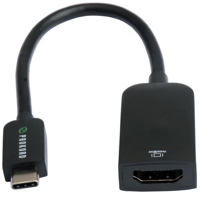Prokord Premium HDMI Adapteri 4K@30Hz USB C HDMI Musta